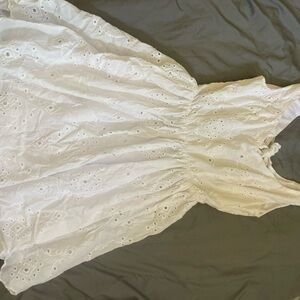 White Eyelet Sleeveless Dress